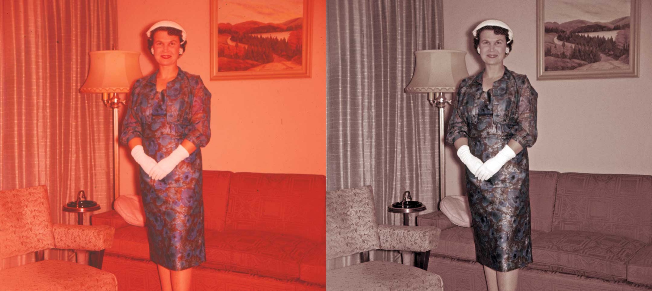 Lady 35mm Slide Before & After 1958
